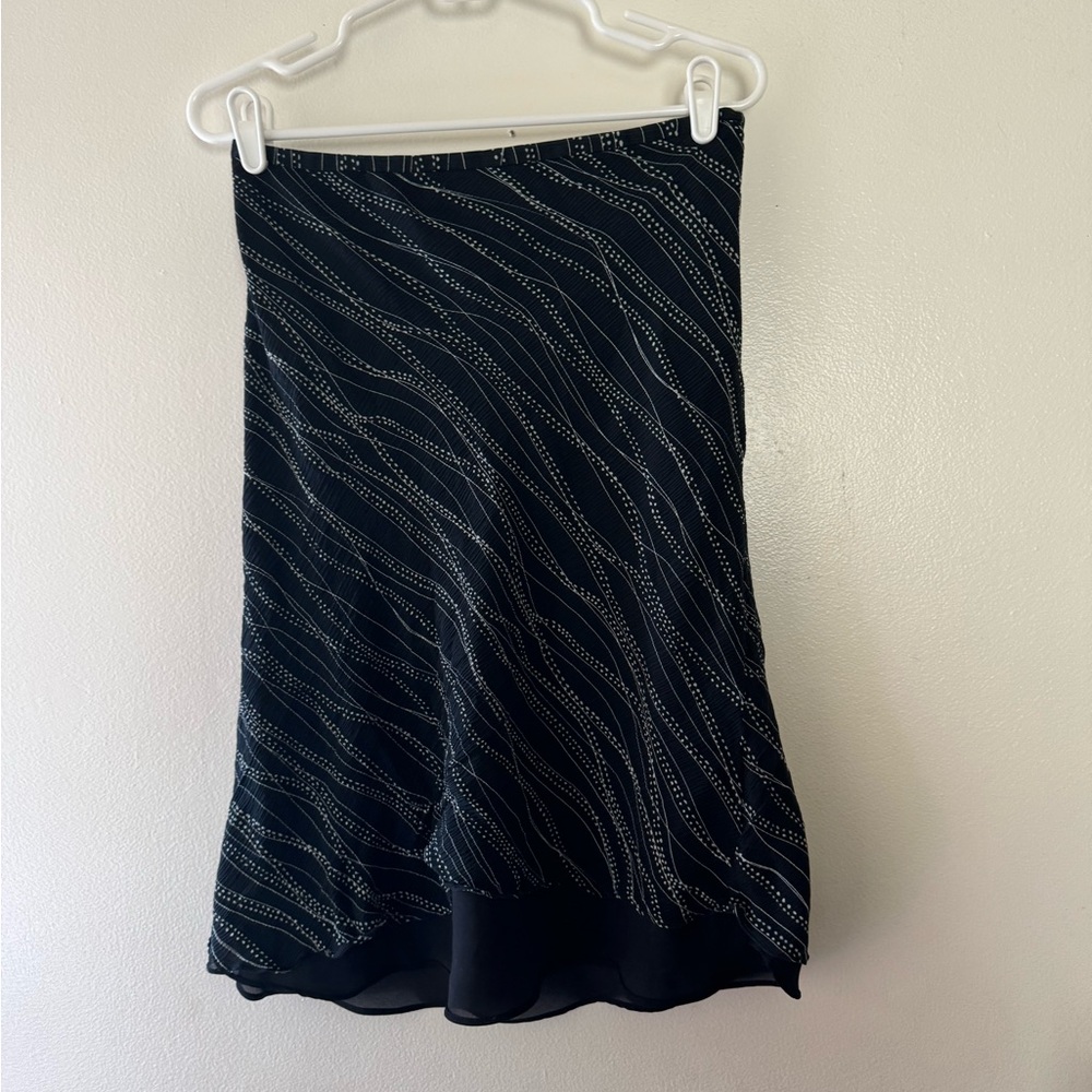 flowy black midi skirt